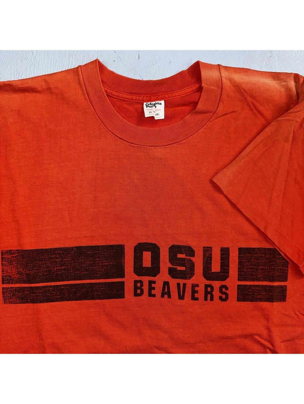 OSU Oregon State USA 70s 1970 VTG T Shirt USA Beavers RARE Single Stitch XL - Picture 1 of 10